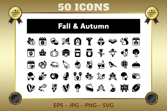 Fall Autumn Half Glyph Icons: Vector Icons That Grow With Your Projects