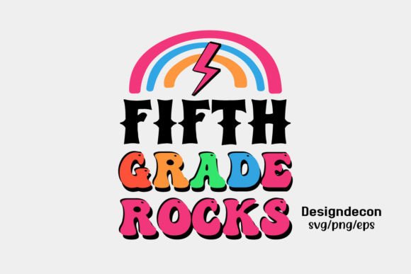 Fifth Grade Rocks Retro Sublimation SVG
