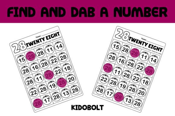 PreK Dab a Dot Number Worksheet - 28