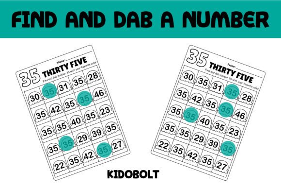 PreK Dab a Dot Number Worksheet - 35