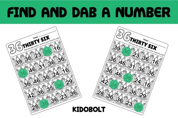 PreK Dab a Dot Number Worksheet – 36