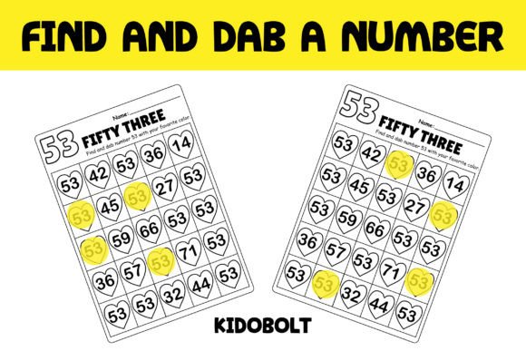 PreK Dab a Dot Number Worksheet - 53