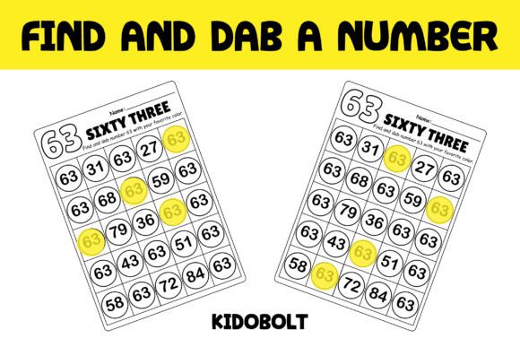 PreK Dab a Dot Number Worksheet – 63