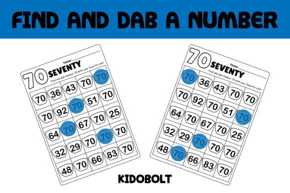 PreK Dab a Dot Number Worksheet – 70