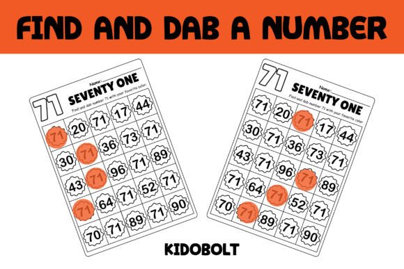 PreK Dab a Dot Number Worksheet – 71