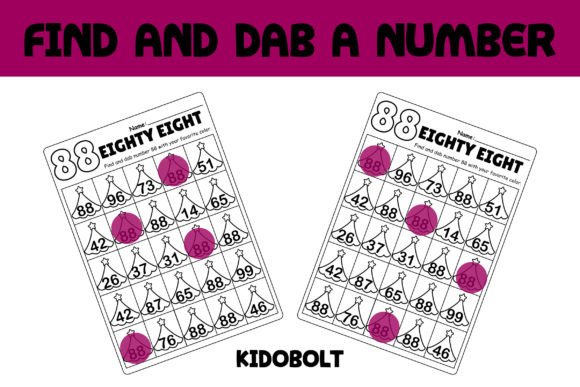 PreK Dab a Dot Number Worksheet - 88