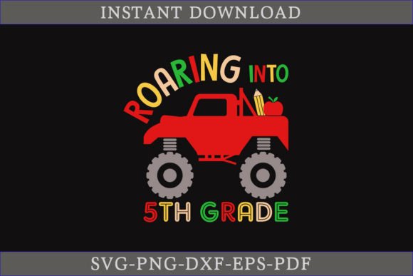 Roaring Into 5th Grade SVG Cut File