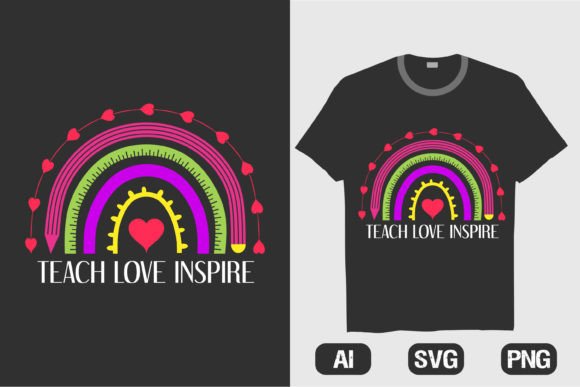 Teach Love Inspire Rainbow T-shirt 10